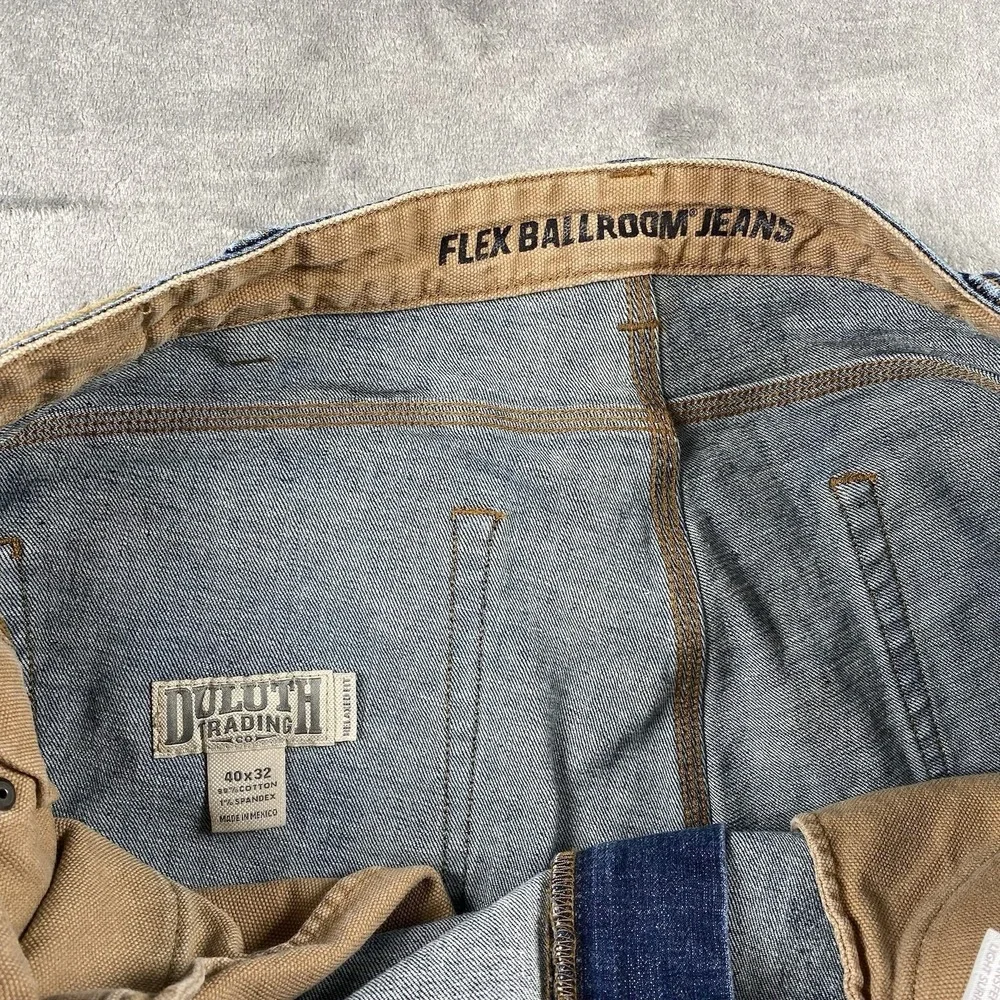Duluth Trading Jeans Mens Size 40x32 (fit 40x30) Flex Ballroom Relaxed Fit Denim